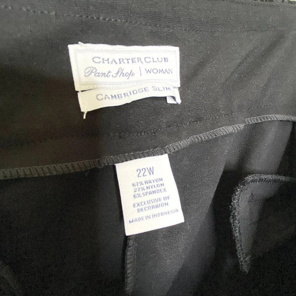 NWT Charter Club Cambridge Slim Leg Waist Smoothing Flocked Floral Pants 22W - Picture 8 of 12